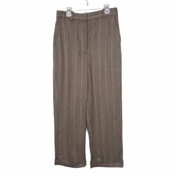 & Other Stories Tan Pinstripe Cape Blazer & Trouser Set Size 4 - Picture 8 of 16